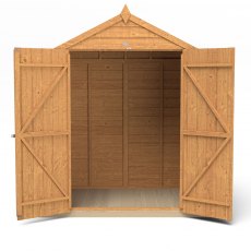 4x6 Forest Overlap Shed - Windowless - isolated front angle with double doors open