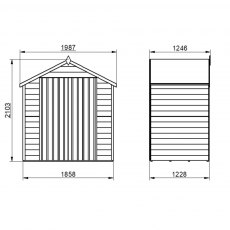 4x6 Forest Overlap Shed - Windowless - external dimensions