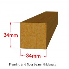 8 x 6 Shire Value Overlap Shed - Pressure Treated - framing and bearer dimensions