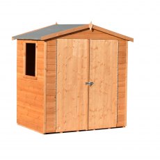 4x6 Shire Lewis Professional Shed - isolated angled front view with doors closed