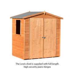 4x6 Shire Lewis Professional Shed - showing the hidden piano hinges