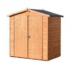 4x6 Shire Lewis Professional Shed - angled elevation from the right hand side with doors closed