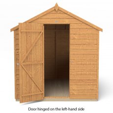 8x6 Forest Overlap Shed - isolated with door hinged on the left hand side