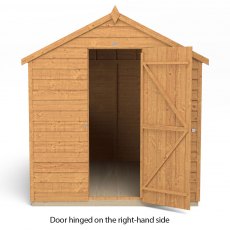 8x6 Forest Overlap Shed - isolated with door hinged on the right hand side