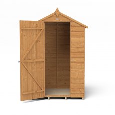 4x3 Forest Overlap Windowless Shed - isolated with door open, hung on left