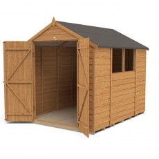 8x6 Forest Overlap Shed with Double Door - isolated with doors open