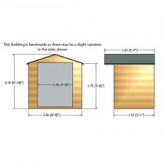 7 x 5 Shire Mumley Summerhouse - Pressure Treated - external dimensions