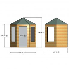 7 x 6 Shire Summerhouse Gazebo - Pressure Treated - external dimensions