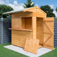 6 x 6 (1.90m x 1.84m) Rowlinson Garden Bar and Shed (includes roof overhang)