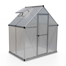 6 x 6 Palram Mythos Greenhouse in Silver - isolated view