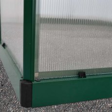 6 x 8 Palram Mythos Greenhouse in Green - galvanised steel base aids stability