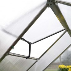 6 x 6  Palram Mythos Greenhouse in Grey - single opening roof vent (shown on silver model)