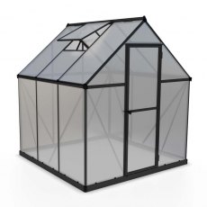 6 x 6 Palram Mythos Greenhouse in Grey - isolated view