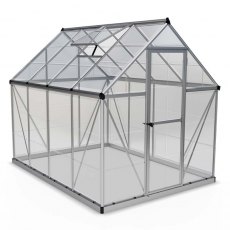 6 x 8 Palram Harmony Greenhouse in Silver - isolated view