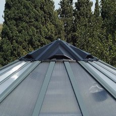 12ft Palram Oasis Hexagonal Greenhouse in Grey - roof top