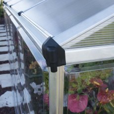 8 x 4 Palram Lean To Grow House Greenhouse in Silver - integral gutter