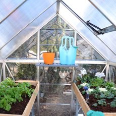 Palram Hybrid Greenhouse in Silver - interior