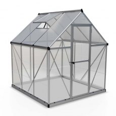 6 x 6 Palram Hybrid Greenhouse in Silver- isolated view