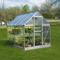 6 x 8 Palram Hybrid Greenhouse in Silver