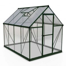 6 x 8 Palram Hybrid Greenhouse in Green - isolated view
