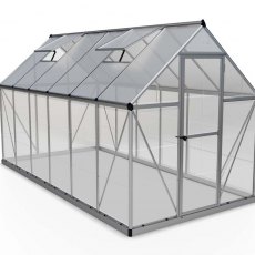6 x 12 Palram Hybrid Greenhouse in Silver - isolated view