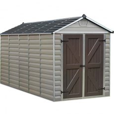 6x12 Palram Skylight Plastic Apex Shed - Tan - isolated