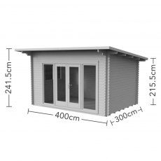 10 x 13 Forest Melbury Pent Log Cabin - dimensions