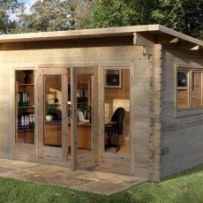 10 x 13 Forest Melbury Pent Log Cabin - full view