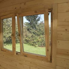 10 x 13 Forest Melbury Pent Log Cabin - opening window close up