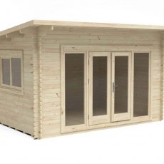 10 x 13 Forest Melbury Pent Log Cabin - 3/4 view