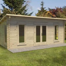 10 x 20 Forest Arley Pent Log Cabin - full view
