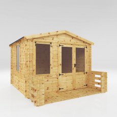 3.3m x 3.7m Mercia Log Cabin with Veranda 19mm Logs - floor plan