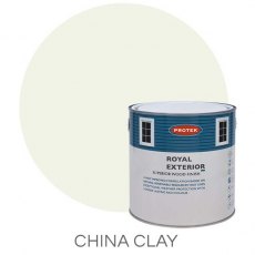 Protek Royal Exterior Paint 1 Litre - China Clay Colour Swatch with Pot