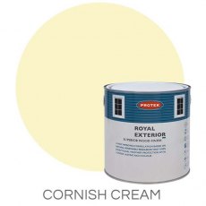 Protek Royal Exterior Paint 1 Litre - Cornish Cream Colour Swatch with Pot
