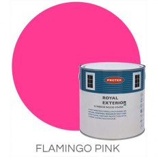 Protek Royal Exterior Paint 1 Litre - Flamingo Pink Colour Swatch with Pot