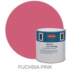 Protek Royal Exterior Paint 1 Litre - Fuchsia Pink Colour Swatch with Pot