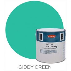 Protek Royal Exterior Paint 1 Litre - Giddy Green Colour Swatch with Pot
