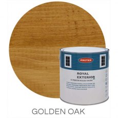 Protek Royal Exterior Paint 1 Litre - Golden Oak Colour Swatch with Pot