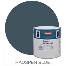 Protek Royal Exterior Paint 1 Litre - Hadspen Blue Colour Swatch with Pot
