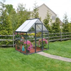 6 x 4 Palram Hybrid Greenhouse in Grey - in situ