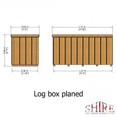 4 x 2 Shire Pressure Treated Log Box with Planed Timber - dimensions diagram