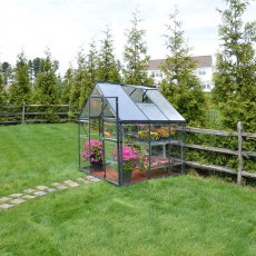 6 x 6 Palram Hybrid Greenhouse in Grey - in situ