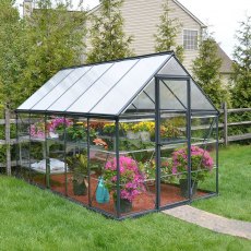 6 x 10 Palram Hybrid Greenhouse in Grey - in situ