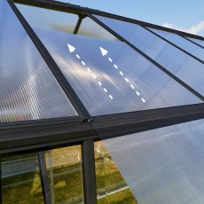 Palram Hybrid Greenhouse in Grey - sliding assembly system