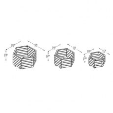 Forest York Hexagonal Planter - Set of three - Dimensions