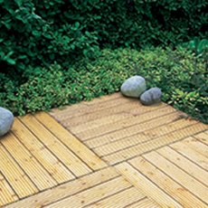 Forest Patio Deck Tile Pressure Treated 90cmx90cm - 4 Pack