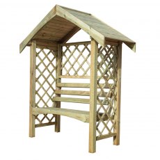 Mercia Swing Arm Arbour Seat - Pressure Treated - isolated angled view
