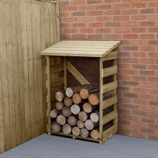 3x2 Forest Compact Slatted Log Store - Pressure Treated - insitu