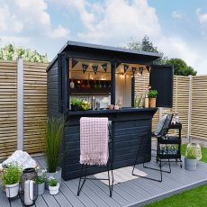 6x3 Forest Shiplap Pent Garden Bar - angled view