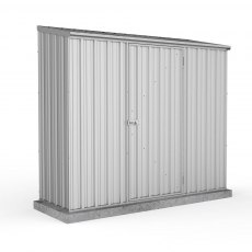 7 x 3 (2.26m x 0.78m) Mercia Absco Space Saver Pent Metal Shed in Zinc